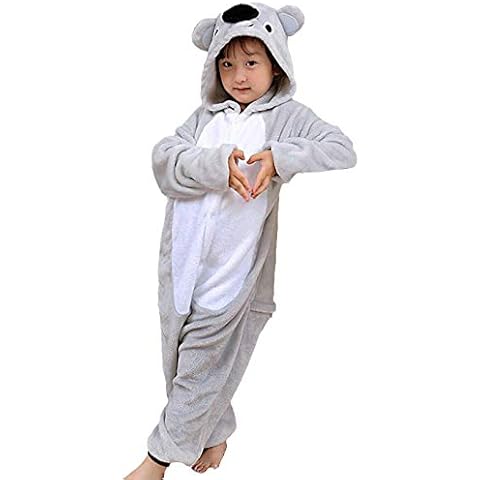 Children's Halloween Costumes Kids Onesie Animal Cosplay Pajamas Gray Koala Unisex Sleepwear Novelty Pyjamas Nightwear Cover