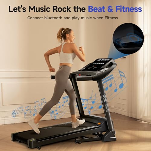 Image of YPOO Treadmills for Home Use, Walking Pad Treadmill with Incline, Auto Foldable Treadmills for Home, 8.0 MPH Running Treadmill with Bluetooth Enabled, 300 lbs User Capacity