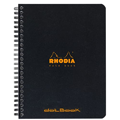 RHODIA 193439C, Spiral Notebook (Full Binding) Black Notebook, A5+, Dot Dot Lines, 160 Detachable Pages - Image 3