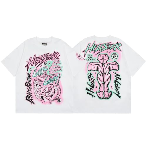 Trendy Hip Hop Shirt Street Graffiti Print T-Shirt 80s 90s Unisex Vintage Graphic Shirts