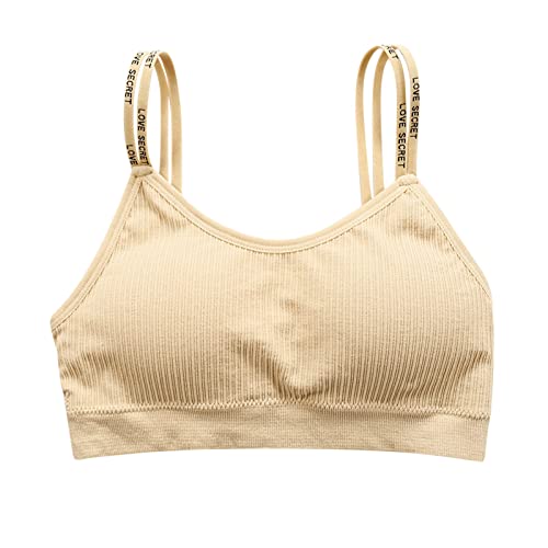 Brassière de sport femme noir - Soutien-gorge sans armature et débardeur court élastique