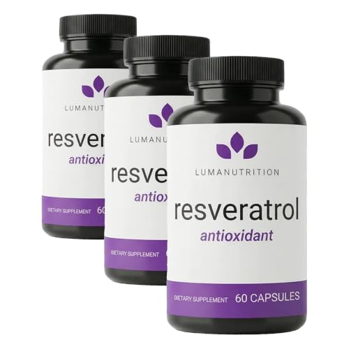 Image of Luma Nutrition Pure Resveratrol Supplement - Antioxidant - 60 Capsules (Pack of 3)