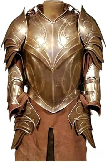 Medieval Half Body Armor Suit, Handmade Gold Battle Ready Costume, Valentine's Day Gift.