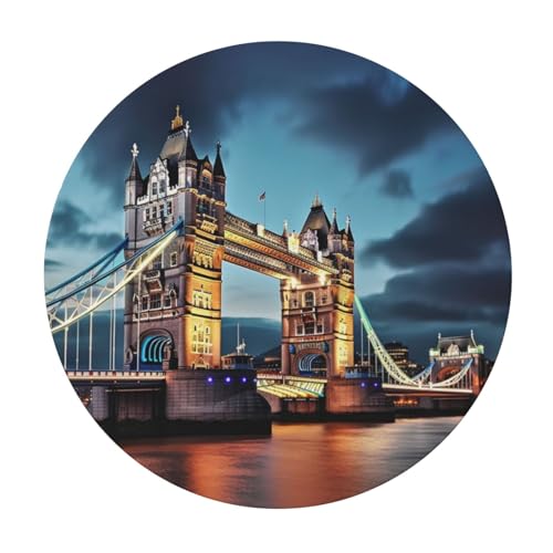 Nappe ronde imprimée Tower Bridge imperméable élastique table