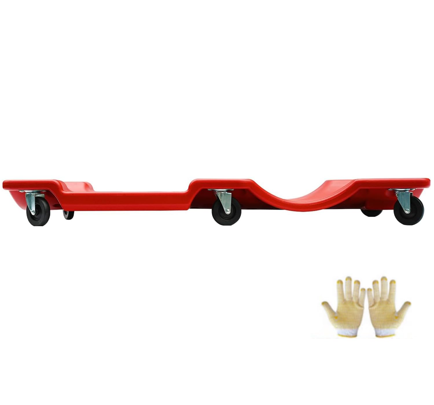 IS MUHE Mechanic Plastic Creeper 40'' Garage Shop Creepers Car Repair Tools Ergonomic Blow Molded Body Cart with Durable Casters, Low-Profile Design, LED Working Lights