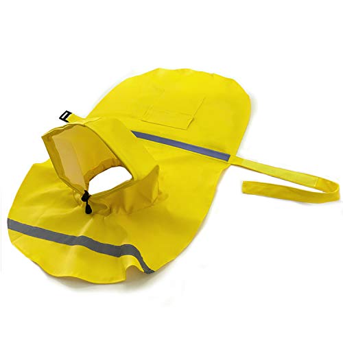 Mikayoo Large Dog Raincoat Adjustable Pet Waterproof Clothes Lightweight Rain Jacket Poncho Hoodies With Strip Reflective(Yellow,Xxl) #TOP3