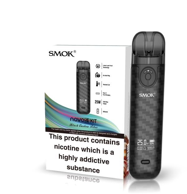 elfbar nachfüll pod läuft aus SMOK NOVO 4 Refillable Pod Vape Kit [Black Carbon]