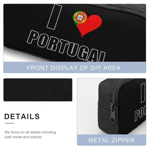 I Love Portugal Flag Large Travel Backpacks Carry on Backpack Weekender Bag with 2 Storage Pockets for Men And Women4