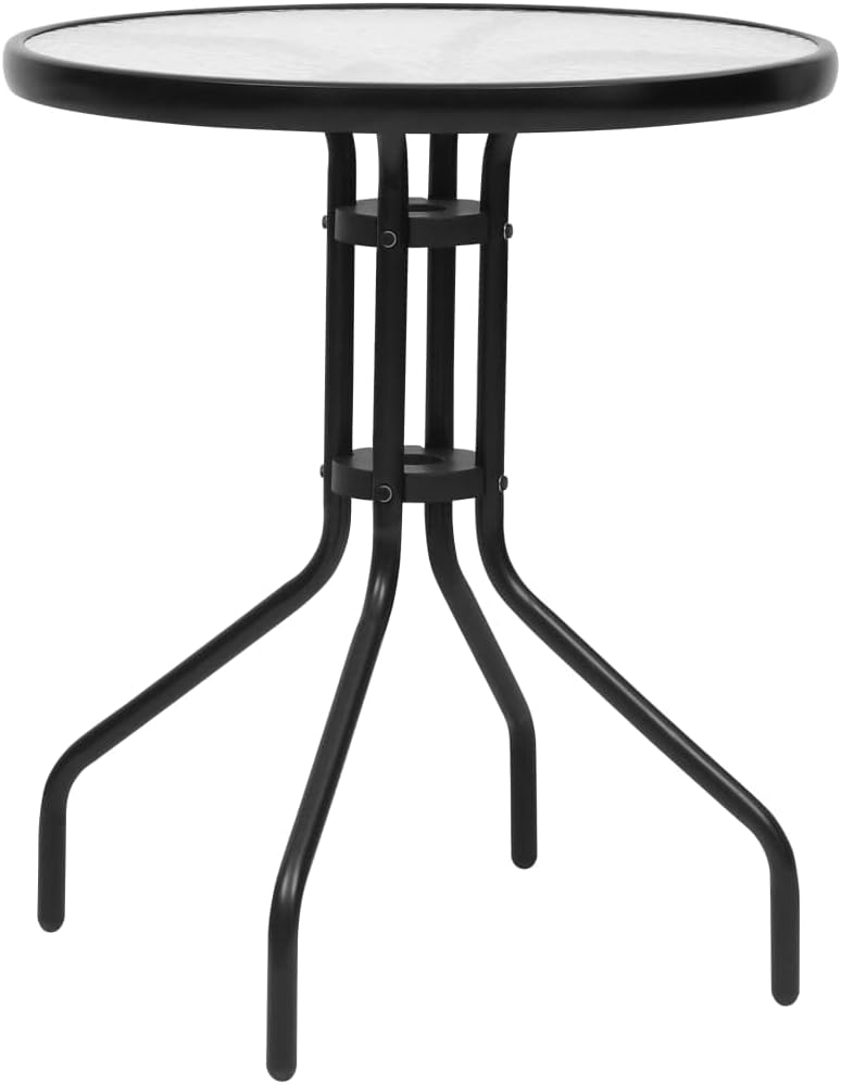 Patio Table,Outdoor Dining Table, Coffee Side Table,Outdoor Patio Furniture,Bistro Table,Balcony Table,Small Side Table,Garden Table, for Deck,Lawn,Backyard, Black 27.6"x27.6"x27.6" Steel