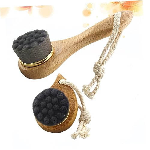 Brosse nettoyage visage pores obstrués et brosse exfoliante bois