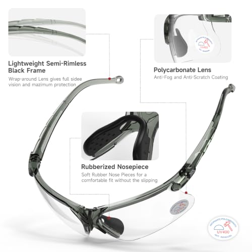 Image of xaegistac Shooting Glasses with Case-Safety Glasses Anti Fog | Z87.1 Certificated Impact Resistance Safety Glasses for Hunting Shooting Sports