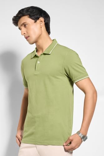 Image of Peregrine by Pantaloons Men's Solid Slim Fit Polo Shirt