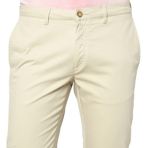 Image of Blackberrys Men Beige Solid Trousers