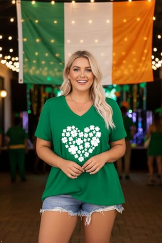 Image of ForHailey Women's Plus Size Short Sleeve Tee Shirt V Neck Basic Ladies Loose Fit T Shirt 1X-5X