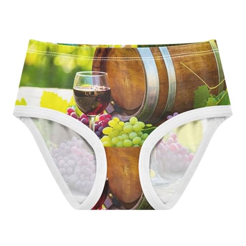 Cotton Girls Underwear Toddler Wine Barrel Sunlit Panties for Girl Fun Print Kids Briefs Undies 2t