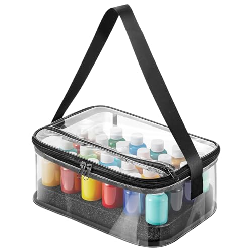 Boîte Transparente pour Stocker 24 Bouteilles de Peinture sans risque de fuite