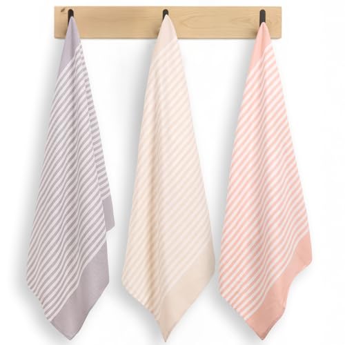 Image of Mush Bamboo Travel Towel | 100% Bamboo Bath Towel for Beach, Hiking & Gym Towel for Men Workout | Compact Towels with Travel Bag | 60x120 cms, 250GSM Quick Dry, (Beige+Peach+Grey) Pack of 3