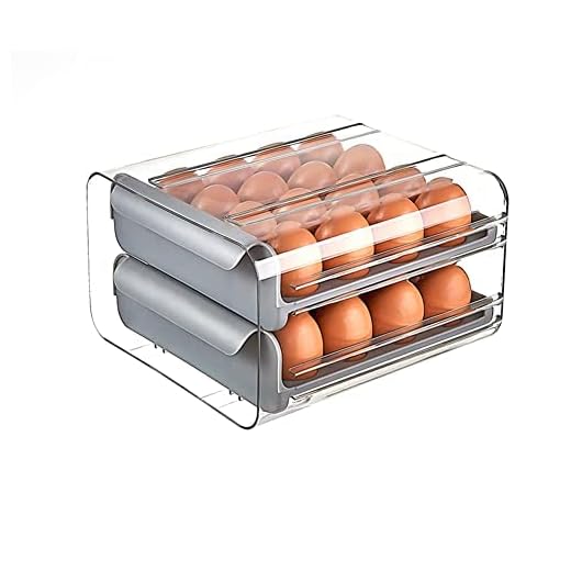 Récipient à œufs, plateau en plastique, double couche, pour réfrigérateur, tiroir à œufs, portable, étagère de rangement en , pour œufs frais, convient à la cuisine, au ménage