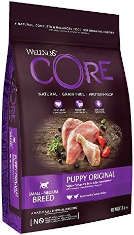 Wellness CORE Puppy Original, Dry Puppy Food, Dry Puppy Food for Small & Medium Sized Puppies, Grain Free, High Meat Content, Turkey & Chicken, 1.5 kg