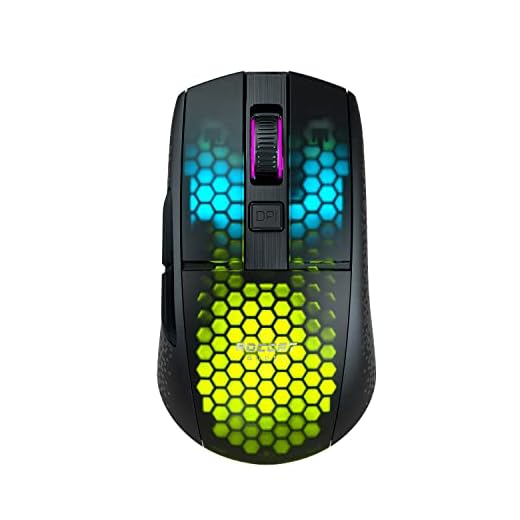 ROCCAT Burst Pro Air Leichte symmetrische, kabellose RGB-Gaming-Maus mit 19K DPI optischem Eulenaugen-Sensor, optischen Schaltern, Titanrad, 81 Gramm Gewicht, Schwarz