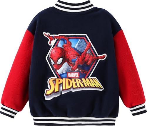 Disney Marvel Spider Man Toy Story Cars Jacket Lightweight Bomber Varsity Coat Snap Button Front Cardigan Sweatshirts 2-13 Y2