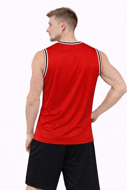 Image of Akar Men's Basketball Jersey Sleeveless Athletic Vest, Bulls 23 Print, Black, Lightweight Breathable Performance Shirt for Gym & Fitness