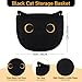 Hkojewp Cute Black Cat Round Basket - Cotton Rope Baskets Large Baby Laundry Blasket for Nursery, Woven Blanket Basket Hamper With Handle Toy Storage Basket for Gifts, Baby Shower 14 ×12 inchs 30.5L
