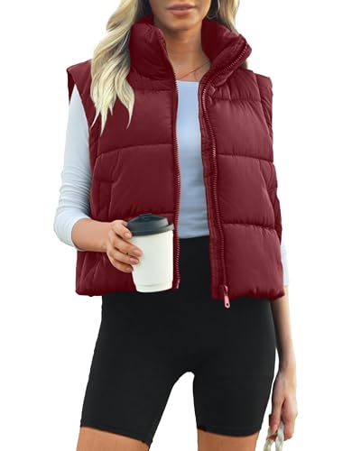 Women's Puffer Vest Lightweight Sleeveless Winter Outerwear Full Zipper Warm Padded Gilet Jacket Coat with Pockets2