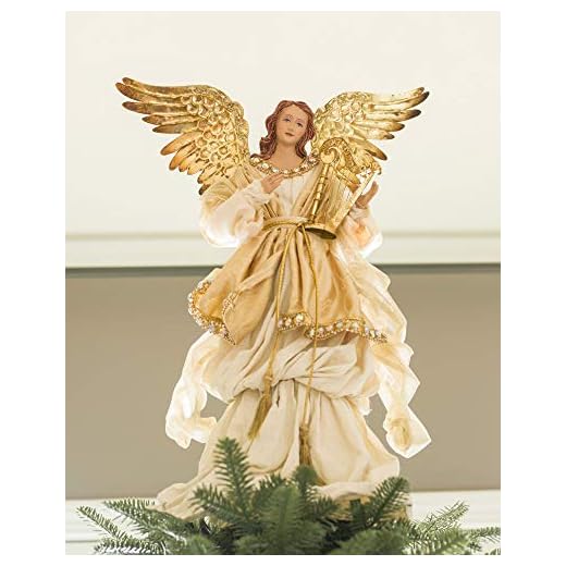 Balsam Hill Handcrafted 18" Gold Angel Christmas Tree Topper