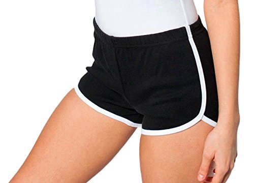 American Apparel Women's Interlock Running Short Size S Black/White
