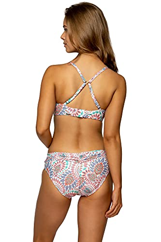 Sunsets Kauai Keyhole Swim Top, Vivid Plumes, 32DD miniatura 5