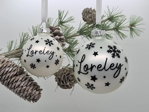Christbaumkugel mit Namen 6cm oder 8cm - Glas - Personalisierte...