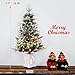 GarveeHome 3 Foot Xmas Tree with LED Pre-Lit, 78 Warm White Lights Snowman Pot Base, Xmas Decoration, 2 Pcs