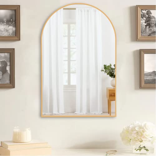 Natsukage 36"X24"Arched Wall Mirror Full Length Mirror For Wall Body Dressing Mirror For Bedroom Bathroom Wall-Mounted Mirror Hanging Or Leaning Against Wall Aluminum Alloy Frame(Arched Gold) #TOP1