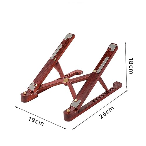 Support ordinateur portable en bois ajustable rouge-marron pliable - 2