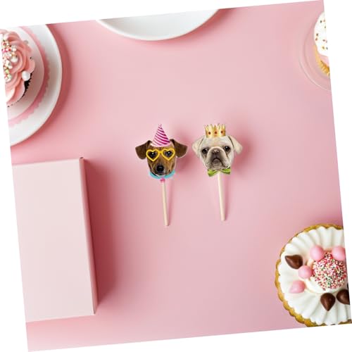 GLEAVI 56stücke Hund Geburtstagsdekoration mit Tortenaufsatz für Welpenparty Cupcake-Topper mit Hundemotiven Partyzubehör für Haustiergeburtstag Dekoration für Hundegeburtstag
