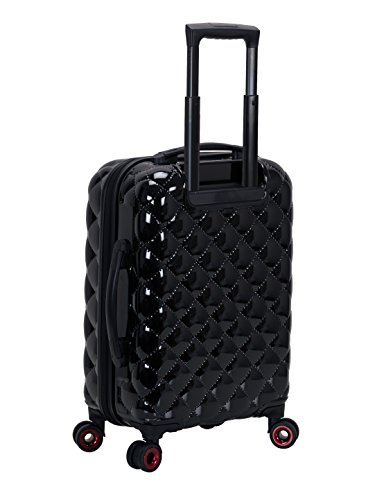 Rockland Quilt Hardside Expandable Spinner Wheel Luggage Set, Black, 3-Piece (20/24/28) #TOP3