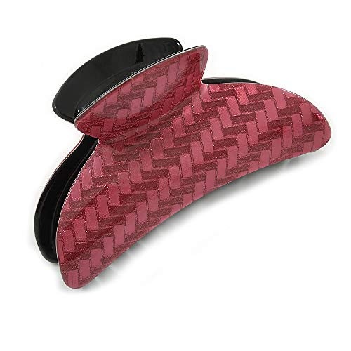 Pinza para el pelo de acrílico rosa espiga de 95 mm para recogidos diarios