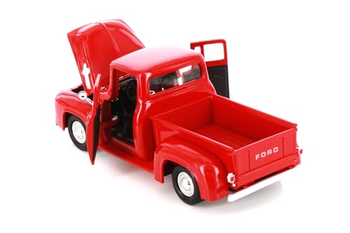 Modelo a escala 1:24 Ford F-100 Pickup 1956 rojo miniatura 6