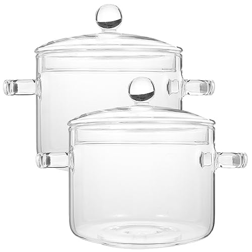 Hemoton 2 Piezas De Ollas De Vidrio Para Cocinar En La Estufa Cacerola De Vidrio Con Tapa Juego De Ollas Y Sartenes Transparentes Resistentes Al Hemoton 2 Piezas De Ollas De Vidrio Para Cocinar En La Estufa Cacerola De Vidrio Con Tapa Juego De Ollas Y Sartenes Transparentes Resistentes Al