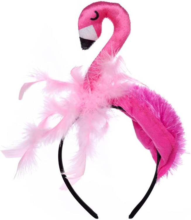 Miniatura 6 de Simple polymer Diadema hawaiana de flamenco de 3 piezas, tocado de flamenco, tiara de flamenco, aro para el pelo, para carnaval, fiesta tropical,