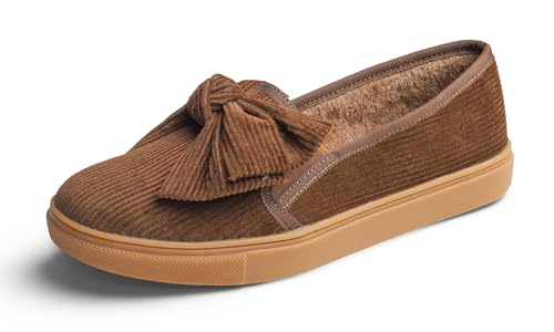 Image of FEVERSOLE Women's Casual Slip On Sneaker Fashion Bow Tie Loafer Flats