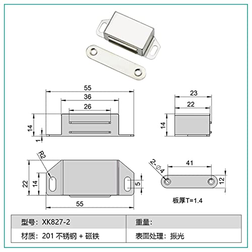 Pestillo magnético para cocina y baño con base de acero inoxidable 3