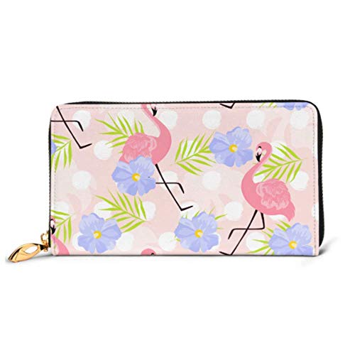 Preisvergleich Produktbild JHGFG Mode Handtasche Reißverschluss Brieftasche Pink Flamingo Blumen Telefon Clutch Geldbörse Abendkupplung Blocking Leder Brieftasche Multi Card Organizer