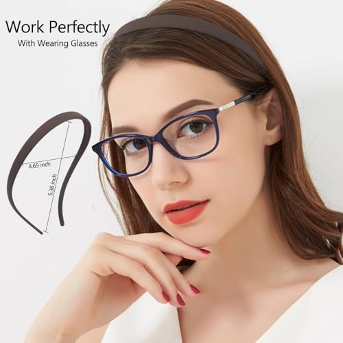 TOBATOBA Flex No Pressure Headbands for Glasses Wearers, Sunglasses Headband No Headache Comfortable Headbands Non Slip, Matte Plastic Hairbands with Teeth, Hair Accessories for Women Girls
