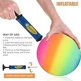 Lonimia PVC Regenbogen Ball - Bouncy Kickball, Fußball Softball, Mehrfarbiger Kinder Spielball Für Drinnen Und Draußen, Strandball Mit Pumpe