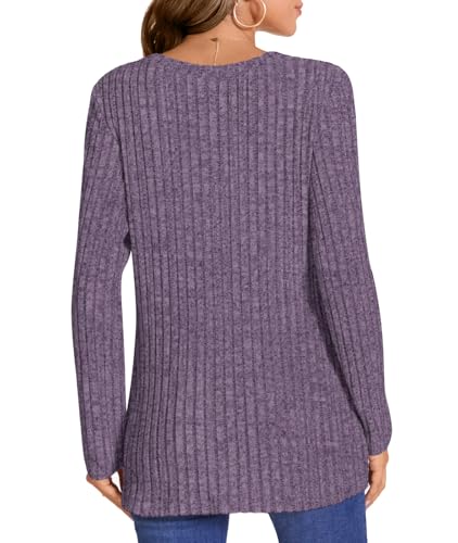 Image of HOTGIFT Women's Pullover Sweaters Winter Tunic Tops Long Sleeve Crewneck Shirts Casual Comfortable Blouse