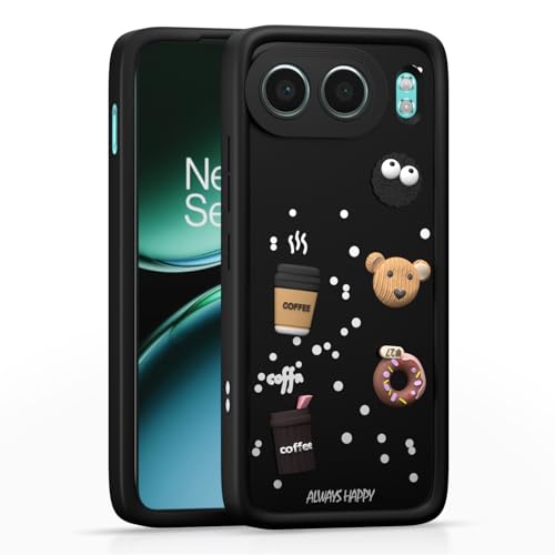 Image of Pikkme Back Cover for OnePlus Nord 4 5G | Cute Fun Cartoon 3D Bear Silicone Full Body Protection Bumper Case (Black)