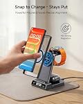 Magnetic Wireless Charger for Samsung S26 Ultra/S26+/S26/S25/S24/Z Flip 7/Z Fold, 3 in 1 Wireless Charging Station for Galaxy Watch 8 Classic/8/Ultra/7/6/5, for Galaxy Buds 3 Pro (No Adapter) | SwanScout C01SM, Requires a Magnetic Case, 3 in 1 Chargi