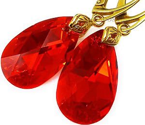 Juego de joyas de cristal rojo para deslumbrar en cenas de gala y eventos exclusivos